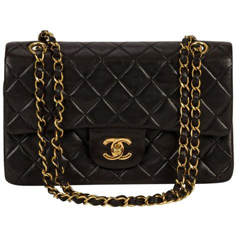 black and gold chanel messenger bag|Chanel bag black classic.